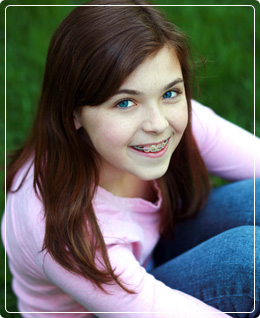 photo of young girl with braces